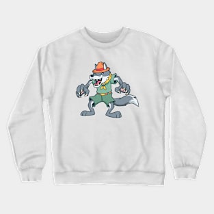 Cartoon wolf is scout Crewneck Sweatshirt